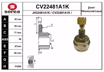 Шарнирный комплект (EAI: CV22481A1K)