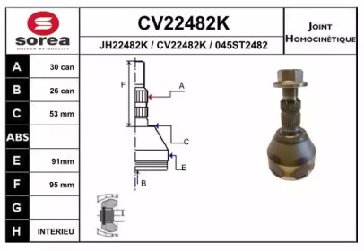 Шарнирный комплект (EAI: CV22482K)