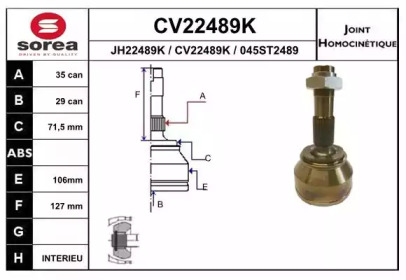 Шарнирный комплект (EAI: CV22489K)