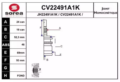 Шарнирный комплект (EAI: CV22491A1K)