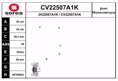 Шарнирный комплект (EAI: CV22507A1K)