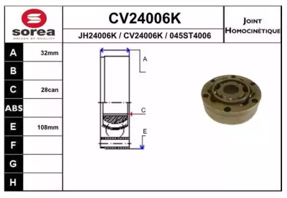 Шарнирный комплект (EAI: CV24006K)