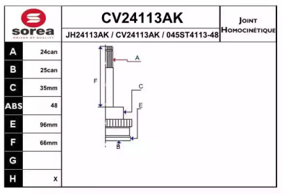 Шарнирный комплект (EAI: CV24113AK)