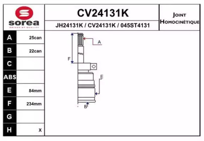 Шарнирный комплект (EAI: CV24131K)