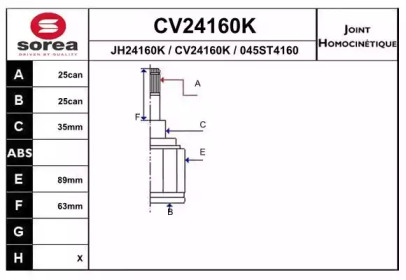 Шарнирный комплект (EAI: CV24160K)