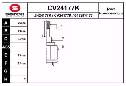 Шарнирный комплект (EAI: CV24177K)