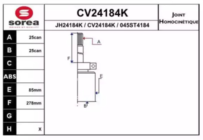 Шарнирный комплект (EAI: CV24184K)