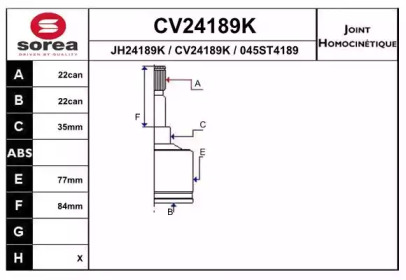 Шарнирный комплект (EAI: CV24189K)