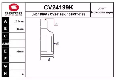 Шарнирный комплект (EAI: CV24199K)