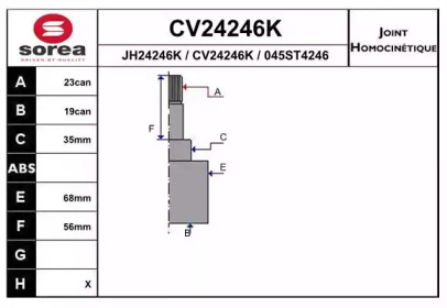 Шарнирный комплект (EAI: CV24246K)