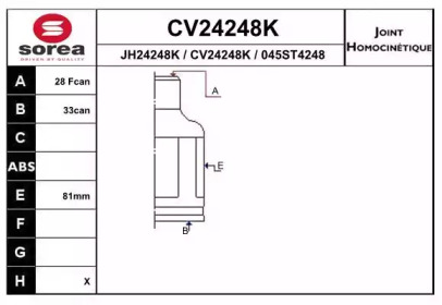 Шарнирный комплект (EAI: CV24248K)