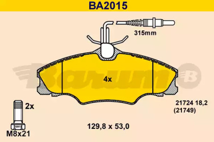 Комплект тормозных колодок (BARUM: BA2015)