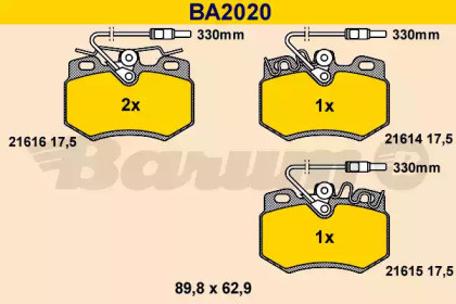 Комплект тормозных колодок (BARUM: BA2020)