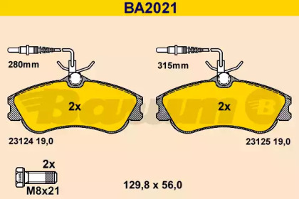 Комплект тормозных колодок (BARUM: BA2021)