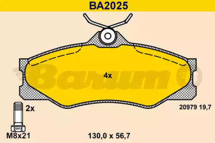 Комплект тормозных колодок (BARUM: BA2025)