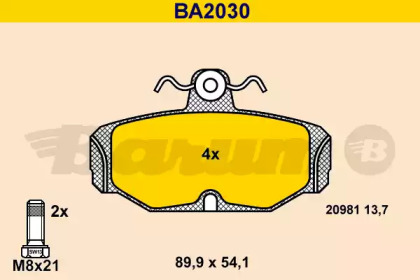 Комплект тормозных колодок (BARUM: BA2030)