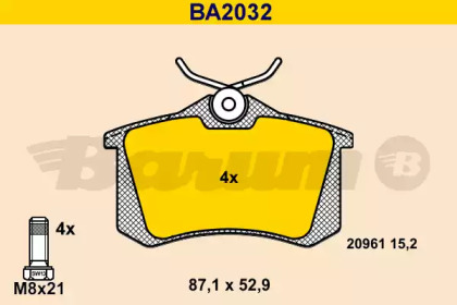 Комплект тормозных колодок (BARUM: BA2032)