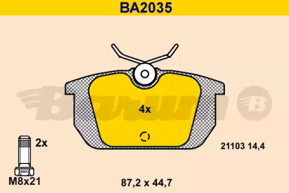 Комплект тормозных колодок (BARUM: BA2035)