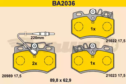 Комплект тормозных колодок (BARUM: BA2036)