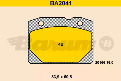 Комплект тормозных колодок (BARUM: BA2041)