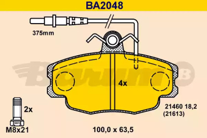 Комплект тормозных колодок (BARUM: BA2048)