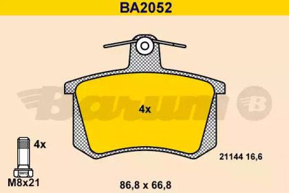 Комплект тормозных колодок (BARUM: BA2052)