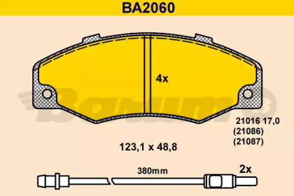 Комплект тормозных колодок (BARUM: BA2060)