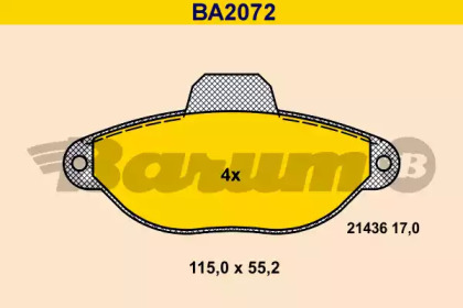 Комплект тормозных колодок (BARUM: BA2072)