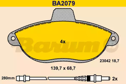 Комплект тормозных колодок (BARUM: BA2079)