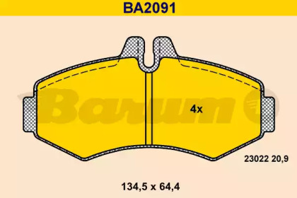 Комплект тормозных колодок (BARUM: BA2091)