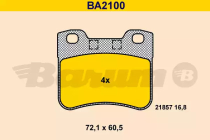 Комплект тормозных колодок (BARUM: BA2100)