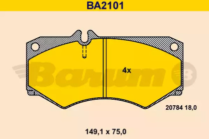 Комплект тормозных колодок (BARUM: BA2101)