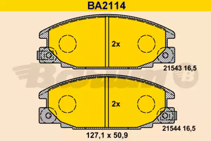 Комплект тормозных колодок (BARUM: BA2114)