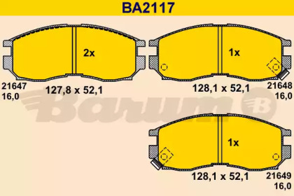 Комплект тормозных колодок (BARUM: BA2117)