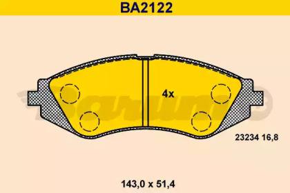 Комплект тормозных колодок (BARUM: BA2122)