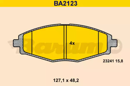 Комплект тормозных колодок (BARUM: BA2123)