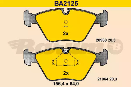 Комплект тормозных колодок (BARUM: BA2125)