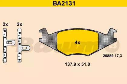 Комплект тормозных колодок (BARUM: BA2131)