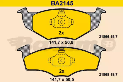 Комплект тормозных колодок (BARUM: BA2145)