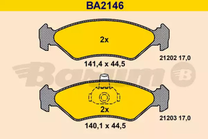 Комплект тормозных колодок (BARUM: BA2146)