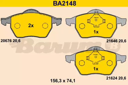 Комплект тормозных колодок (BARUM: BA2148)