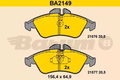 Комплект тормозных колодок (BARUM: BA2149)