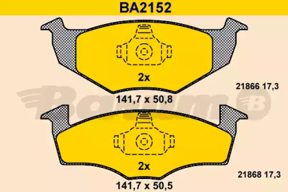 Комплект тормозных колодок (BARUM: BA2152)