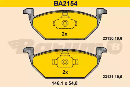 Комплект тормозных колодок (BARUM: BA2154)