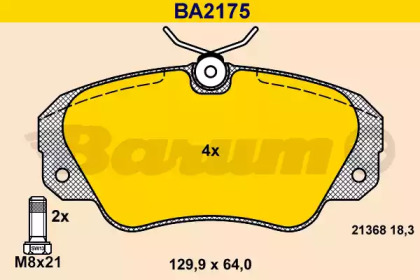 Комплект тормозных колодок (BARUM: BA2175)