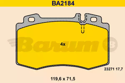 Комплект тормозных колодок (BARUM: BA2184)