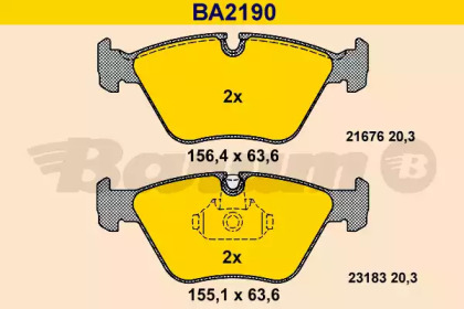 Комплект тормозных колодок (BARUM: BA2190)