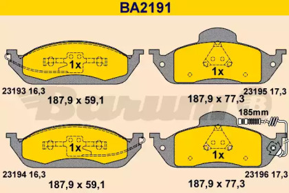 Комплект тормозных колодок (BARUM: BA2191)