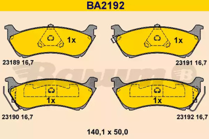 Комплект тормозных колодок (BARUM: BA2192)