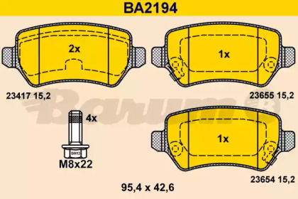 Комплект тормозных колодок (BARUM: BA2194)